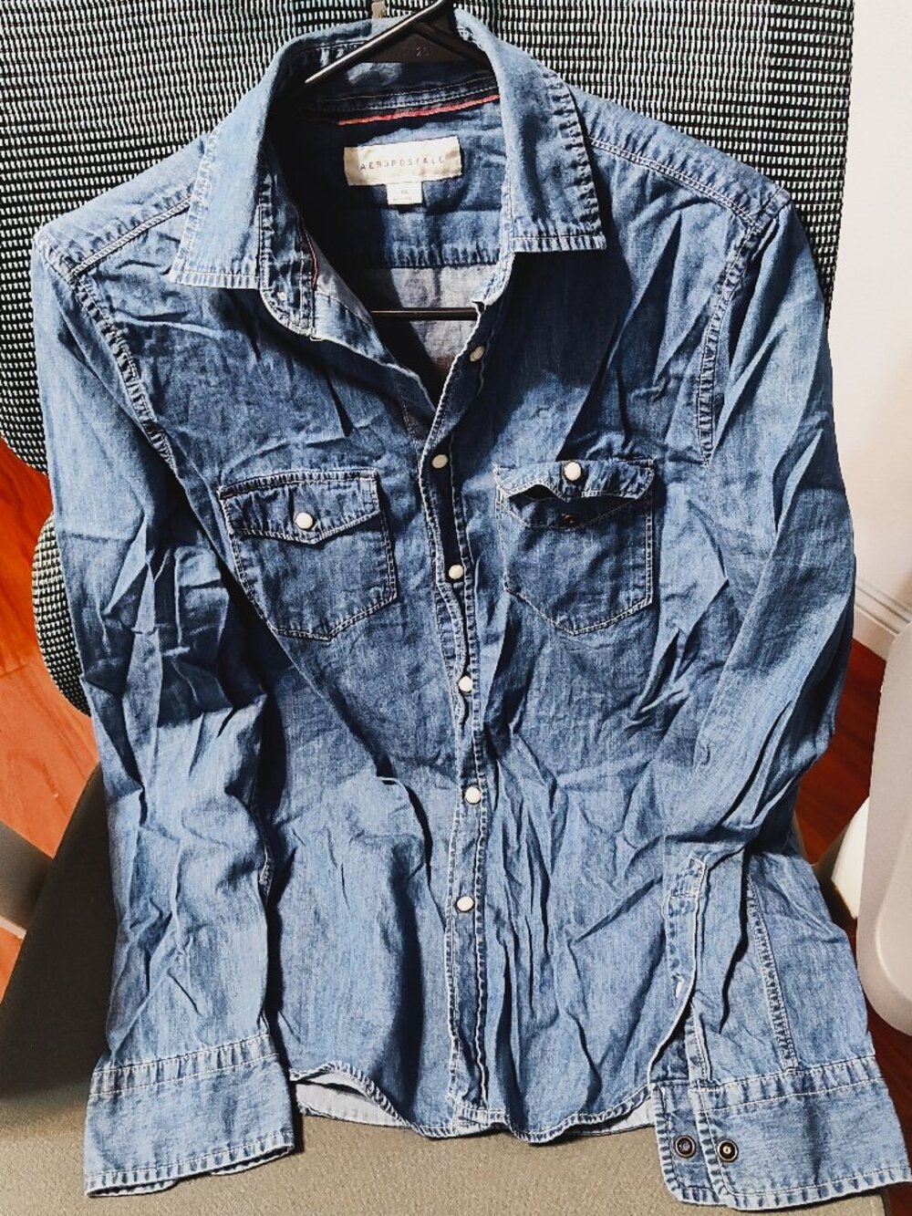 Aeropostale denim jeans womens shirt long sleeve size XS